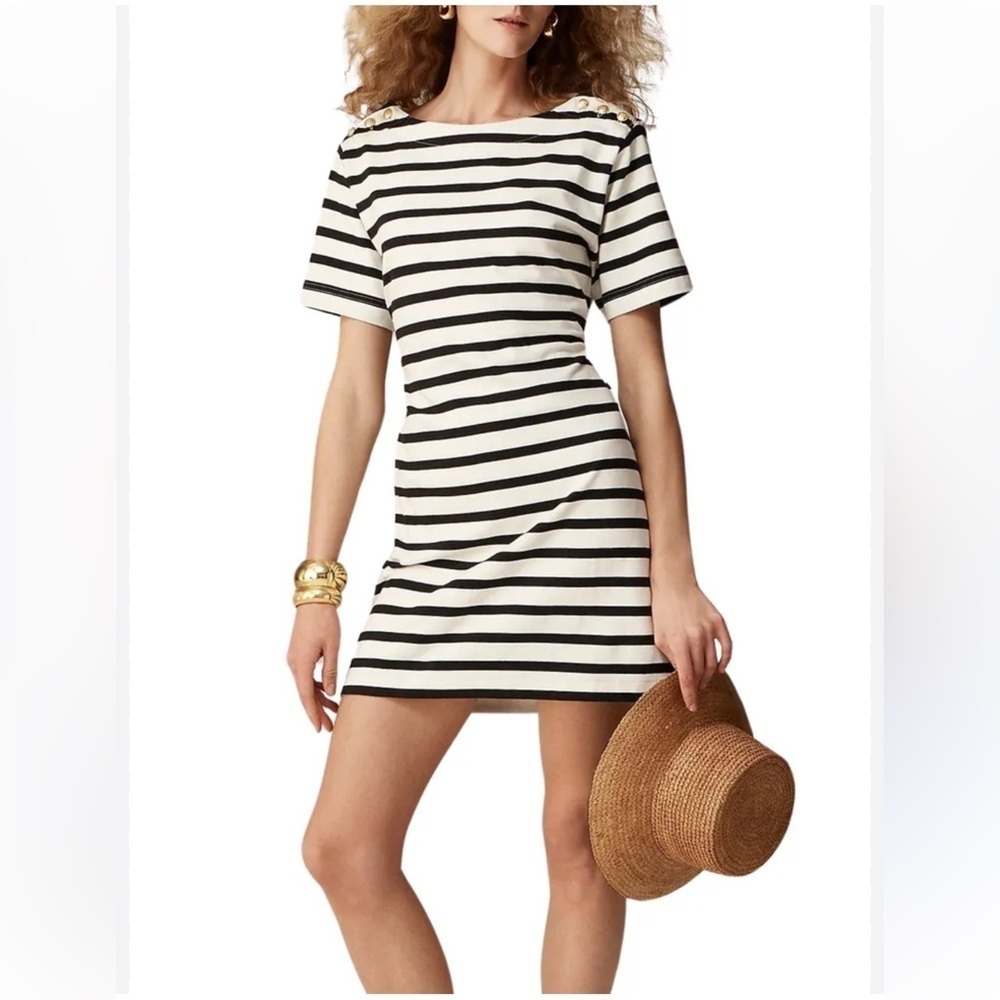 J. Crew Striped Black and White Mini Dress
